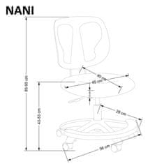 Halmar Dětská kancelářská židle NANI šedá (1p=1szt)