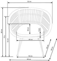 Halmar Moderní jídelní židle K456 přírodní/šedá (1p=2szt)