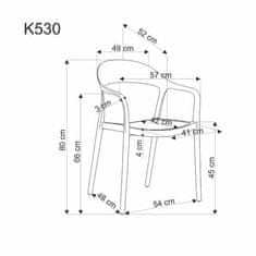 Halmar Moderní jídelní židle K530 černá / přírodní (1p=4szt)