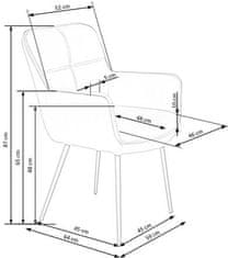 Halmar Moderní jídelní židle K463 tmavě zelená (1p=2szt)