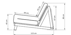 Rozkládací futonové křeslo LAYTI 03 90 cm z masivu/oranžové