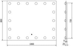 Mexen Mexen Dona osvětlené koupelnové zrcadlo 100x80 cm, LED 6000K, 9818-100-080-611-00 - MEXEN