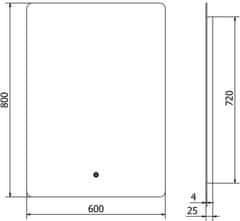 Mexen Koupelnové zrcadlo Mexen Sun 60x80 cm, LED 6000K, 9807-060-080-611-00 - MEXEN