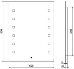 Mexen Mexen Ner osvětlené koupelnové zrcadlo 60x80 cm, LED 6000K, 9809-060-080-611-00 - MEXEN