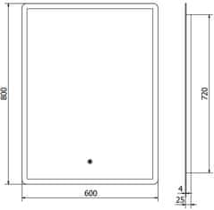 Mexen Mexen Navia osvětlené koupelnové zrcadlo 60x80 cm, LED 6000K, 9803-060-080-611-00 - MEXEN