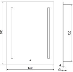 Mexen Mexen Remi osvětlené koupelnové zrcadlo 60x80 cm, LED 6000K, 9804-060-080-611-00 - MEXEN