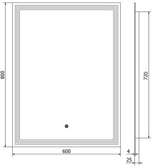 Mexen Mexen Taco osvětlené koupelnové zrcadlo 60x80 cm, LED 6000K, 9805-060-080-611-00 - MEXEN