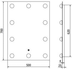 Mexen Mexen Dona osvětlené koupelnové zrcadlo 50x70 cm, LED 6000K, 9818-050-070-611-00 - MEXEN