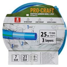 Procraft Zahradní hadice PR-3KGH1325 3 vrstvy, 1/2&quot; 25m