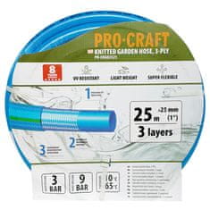 Procraft Zahradní hadice PR-3KGH2525 3 vrstvy, 1&quot; 25 m