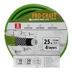 Procraft Zahradní hadice PR-4GH1325 4 vrstvy, 1/2&quot; 25 m