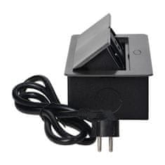 Orno Výklopný blok zapuštěný ORNO OR-AE-13126/GR, 2x 230V a 2x USB, grafitová