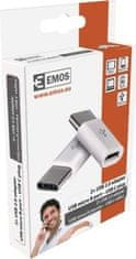 Emos Adaptér micro USB-B 2.0 / USB-C 2.0, bílý, 2 ks