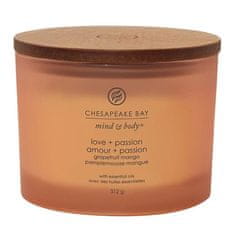 Svíčka ve skleněné váze Chesapeake Bay Candle, Láska a vášeň, grapefruit a mango, 312 g