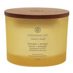 Svíčka ve skleněné váze Chesapeake Bay Candle, Síla a energie, ananas a kokos, 312 g