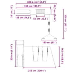 Vidaxl Dětské hřiště na zahradu masivní borové dřevo
