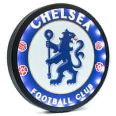 FotbalFans Kovový LED znak Chelsea FC, modrý, 25 cm