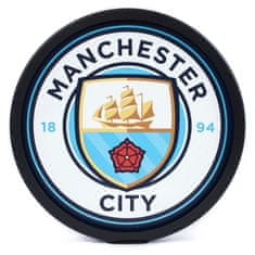 FotbalFans Kovový LED znak Manchester City FC, modrý, 25 cm