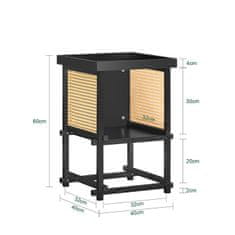 SoBuy SoBuy HFBT03-SCH Servírovací stolek Konferenční stolek Stolek na telefon Noční stolek Balkonový stolek Černý 40 x 60 x 40 cm