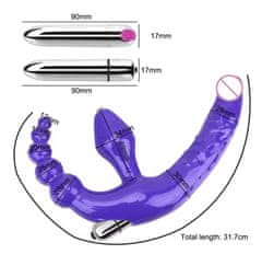 Hladké Pohlazení Trojitý penis připínací vibrační