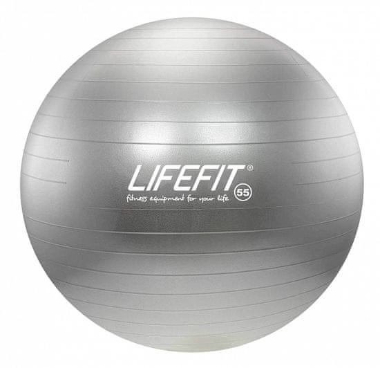 LIFEFIT Gymnastický míč ANTI-BURST 55 cm, stříbrný