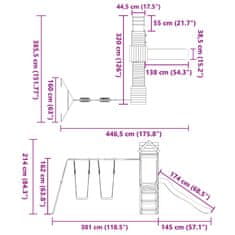 Vidaxl Dětské hřiště na zahradu masivní dřevo douglasky