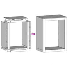 Vidaxl Stojan na palivové dřevo 60 x 40 x 80 cm cortenová ocel