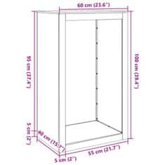 Vidaxl Stojan na palivové dřevo 60 x 40 x 100 cm pozinkovaná ocel