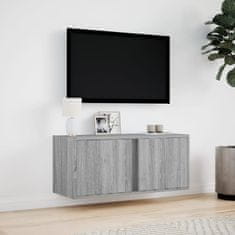 Vidaxl Nástěnná TV skříňka s LED osvětlením šedá sonoma 80x31x35 cm