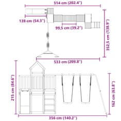 Vidaxl Dětské hřiště na zahradu masivní borové dřevo