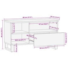 Vidaxl TV skříňka 80 x 34 x 46 cm masivní hrubé mangovníkové dřevo