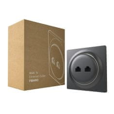 FIBARO Ethernetová zásuvka bez inteligence - FIBARO Walli N Ethernet Outlet Anthracite (FGWEEU-021-8)