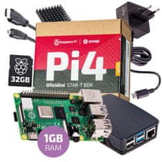 Raspberry Pi Oficiální sada s Raspberry Pi 4, 1GB RAM, 32GB karta, oficiální krabička