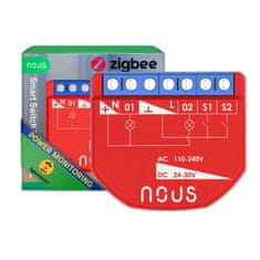 Nous Nous B3Z ZigBee Smart Spínací Modul (2 kanály, měření spotřeby)