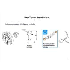 danalock Danalock V3 Salto DL Key Turner adaptér pro cylindrické vložky Euro