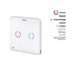 HELTUN HELTUN Touch Panel Switch Duo (HE-TPS02-WWM), Z-Wave nástěnný vypínač 2 tlačítka, Bílý