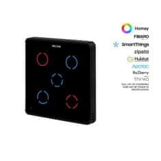 HELTUN HELTUN Touch Panel Switch Quinto (HE-TPS05-MKK), Z-Wave nástěnný vypínač 5 tlačítek, Černý