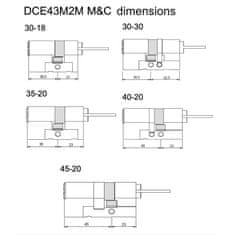 danalock M&C Modulární cylindr pro Danalock V3, vnitřní délka 20 mm