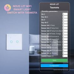 Nous Nous L2T WiFi Smart Světelný vypínač s Tasmota firmwarem (2 kanály)