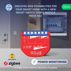 Nous Nous B2Z ZigBee Smart Spínací Modul (1 kanál, měření spotřeby)