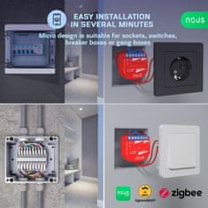 Nous Nous B2Z ZigBee Smart Spínací Modul (1 kanál, měření spotřeby)