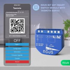 Nous Nous B1T WiFi Tasmota Spínací Modul (1 kanál, bez měření spotřeby, ESP32)