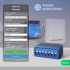 Nous Nous B2T WiFi Tasmota Spínací Modul (1 kanál, měření spotřeby, ESP32)