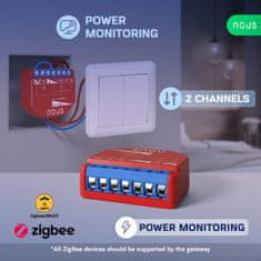 Nous Nous B3Z ZigBee Smart Spínací Modul (2 kanály, měření spotřeby)