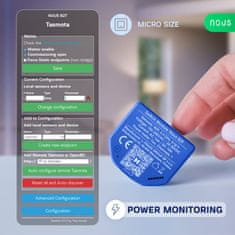 Nous Nous B2T WiFi Tasmota Spínací Modul (1 kanál, měření spotřeby, ESP32)