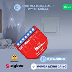 Nous Nous B3Z ZigBee Smart Spínací Modul (2 kanály, měření spotřeby)