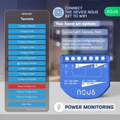 Nous Nous B2T WiFi Tasmota Spínací Modul (1 kanál, měření spotřeby, ESP32)