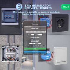 Nous Nous B2T WiFi Tasmota Spínací Modul (1 kanál, měření spotřeby, ESP32)