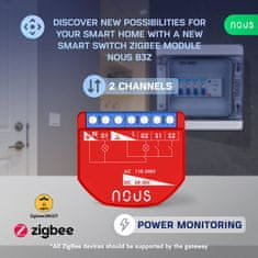 Nous Nous B3Z ZigBee Smart Spínací Modul (2 kanály, měření spotřeby)