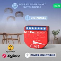 Nous Nous B3Z ZigBee Smart Spínací Modul (2 kanály, měření spotřeby)